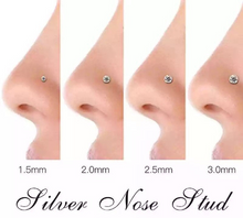 Load image into Gallery viewer, Solid 316L Surgical Steel 18K Gold Plated Mini Stud Earrings Nose Pin Bone twist Back CZ 1.5mm 2.0mm 2pc (PAIR) 20g