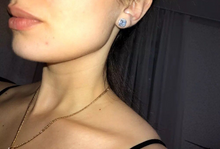 Load image into Gallery viewer, 18K GP Cushion Cut Bold CZ Bridal Stud Earrings