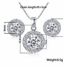 Load image into Gallery viewer, 925 Sterling Silver Mini Stud Earrings Bridal Jewelry Set