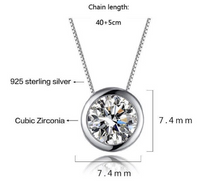 Load image into Gallery viewer, 18K Gold Vermeil Dainty Round Diamond Charm Necklace