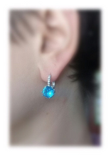 Charger l'image dans la galerie, 925 Sterling Silver Plated Round CZ Diamond Hoop Earrings Bridal Collection