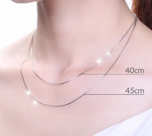 Load image into Gallery viewer, Solid S925 Sterling Silver Box Chain Minimalist 18K Gold Plated Adjustable Chain Length Necklace