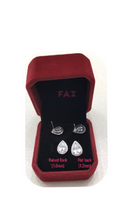Load image into Gallery viewer, 18K White Gold Plated CZ Imitation Diamond Dainty Minimalist Pear shaped Stud Earrings Bridal Collection Hypoallergenic