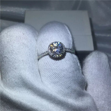 Load image into Gallery viewer, S925 Sterling Silver Round CZ promise engagement Wedding Ring Bridal Collection