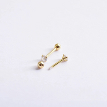 Load image into Gallery viewer, Hypoallergenic Ball Screw Back FAZ Diamond Stud Earrings