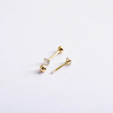 Load image into Gallery viewer, Hypoallergenic Ball Screw Back FAZ Diamond Stud Earrings
