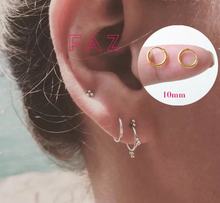 Charger l'image dans la galerie, S925 Sterling Silver Nose Tragus Hoop Earrings