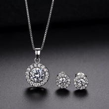 Load image into Gallery viewer, 925 Sterling Silver Mini Stud Earrings Bridal Jewelry Set
