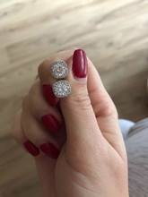 Load image into Gallery viewer, S925 Silver Filled 1.90 carats AAAA+ platinum plated Cubic Zirconia Halo Cushion Shaped Bridal Stud Earrings