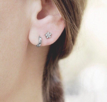 Load image into Gallery viewer, 316L Stainless Steel Cubic Zirconia Cartilage Tragus Ear Helix CZ Ear Cuff Ball back Screw on Earrings No Allergy 16g