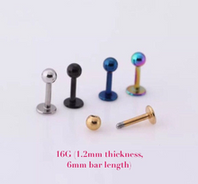 Load image into Gallery viewer, 316L Surgical Steel 3mm Ball Labret Stud Earrings