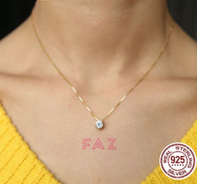 Load image into Gallery viewer, 18K Gold Vermeil Dainty Round Diamond Charm Necklace