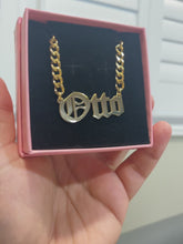 Load and play video in Gallery viewer, 18K Bold Cuban Custom Name Necklace-Old English Font 5mm Cuban