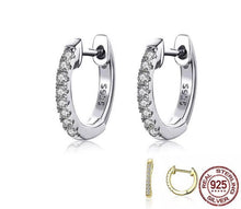 Load image into Gallery viewer, 18K Gold Vermeil Minimalist Thin CZ Silver Gold kids adults Hoop Earrings unisex(13mm)