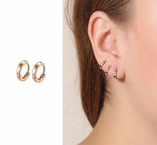 Load image into Gallery viewer, Stainless Steel Daily Huggie Hoop Earrings