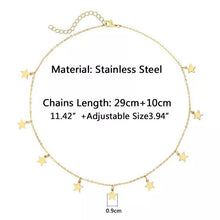 Load image into Gallery viewer, Solid 316L Stainless Steel Star Pendant Choker Necklace