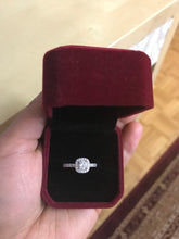 Load image into Gallery viewer, S925 Sterling Silver Round Cushion Shaped Square Ring CZ Engagement Wedding Band Bridal Collection