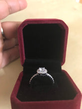 Load image into Gallery viewer, S925 Sterling Silver Round Cushion Shaped Square Ring CZ Engagement Wedding Band Bridal Collection