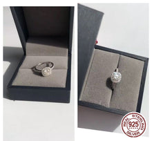 Load image into Gallery viewer, S925 Sterling Silver Round Cushion Shaped Square Ring CZ Engagement Wedding Band Bridal Collection