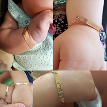 Load image into Gallery viewer, Custom Engraved Thin Bar Child Adult Bracelet