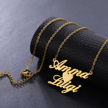 Load image into Gallery viewer, FAZ custom Couple 2 Name Heart Necklace
