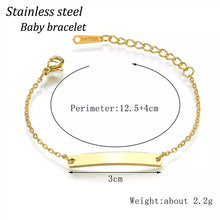 Load image into Gallery viewer, Custom Engraved Thin Bar Child Adult Bracelet
