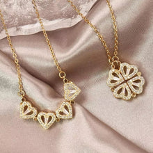 Load image into Gallery viewer, Clover 4 Heart Magnet Charm Necklace
