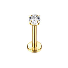 Load image into Gallery viewer, 316L Surgical Steel Labret Cartilage Tragus Helix Ear Lip Nose internally Threaded 16G CZ Stud Earrings