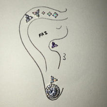 Load image into Gallery viewer, 316L Surgical Steel Triangle 3 Stone Opal Labret Earrings