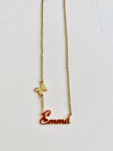 Load image into Gallery viewer, 18K Custom Butterfly Charm Name Necklace