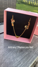 Load image into Gallery viewer, 2 Name Crown Heart Necklace