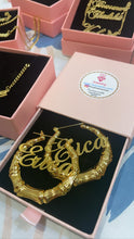 Load image into Gallery viewer, 18K Custom Bamboo Hoop Earrings