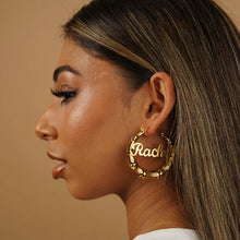 Load image into Gallery viewer, 18K Custom Bamboo Hoop Earrings