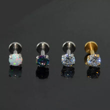 Load image into Gallery viewer, 316L Surgical Steel Opal Labret Ear Nose Lip Stud Earrings