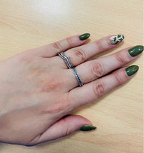 Load image into Gallery viewer, 925 Sterling Silver CZ Thin V-Band Layer Ring