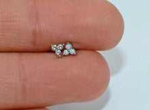 Load image into Gallery viewer, 316L Surgical Steel Triangle 3 Stone Opal Labret Earrings
