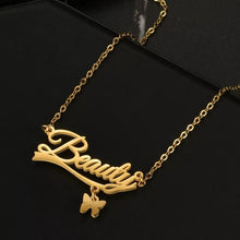 Load image into Gallery viewer, 18K Custom Butterfly Name Necklace