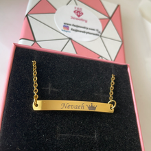 Load image into Gallery viewer, Custom Engraved Thin Bar Child Adult Bracelet