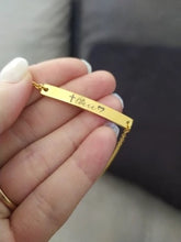 Load image into Gallery viewer, Custom Engraved Thin Bar Child Adult Bracelet