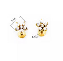 Load image into Gallery viewer, 1Pc Solid 316L Surgical Steel Labret Flower Leaf Cartilage Stud Earrings
