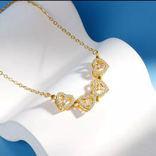 Load image into Gallery viewer, Clover 4 Heart Magnet Charm Necklace