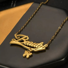 Load image into Gallery viewer, 18K Custom Butterfly Name Necklace