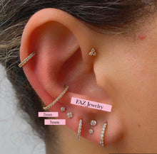 Load image into Gallery viewer, S925 Minimalist Mini Dainty 18K Gold Stud Earrings Bridal Collection