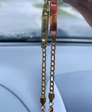 Load image into Gallery viewer, 18K Custom Baby Kids Bar Engraved Bracelet