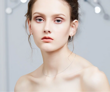 Load image into Gallery viewer, S925 Sterling Silver 6 Stone Diamond Hoop Earrings