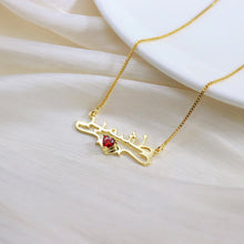 Load image into Gallery viewer, 18K Heart Stone Wave Name Necklace in any Language