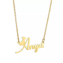Load image into Gallery viewer, 18K Gold Mini Hearts Name Necklace