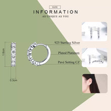 Load image into Gallery viewer, S925 Sterling Silver 6 Stone Diamond Hoop Earrings
