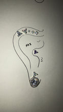 Load image into Gallery viewer, 316L Surgical Steel Triangle 3 Stone Opal Labret Earrings