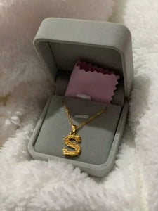 18K Gold Thick Letter Necklace